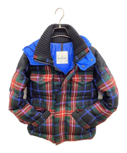 MONCLER（モンクレール）MONCLER (モンクレール) ダウンジャケット ブルー×ブラック×レッド×グリーンの古着・服飾アイテム