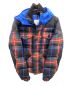 中古・古着 MONCLER (モンクレール) ダウンジャケット ブルー×ブラック×レッド×グリーン：35000円