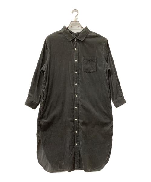 Gymphlex（ジムフレックス）Gymphlex (ジムフレックス) オーバーサイズコーデュロイシャツワンピース ブラック サイズ:12の古着・服飾アイテム