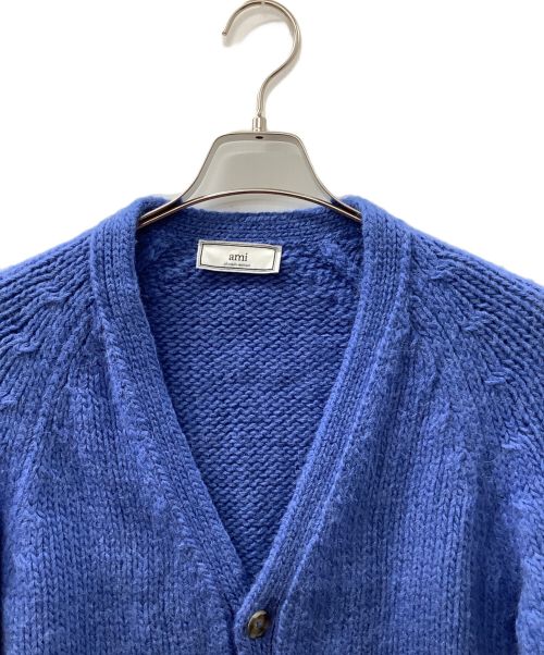 AMI Alexandre Mattiussi（アミアレクサンドルマテュッシ）AMI Alexandre Mattiussi (アミ アレクサンドル マテュッシ) アルパカ混ニットカーディガン ブルー サイズ:Mの古着・服飾アイテム
