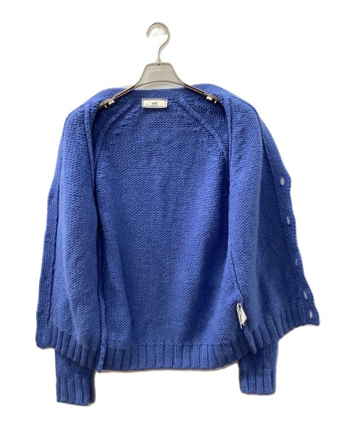 AMI Alexandre Mattiussi（アミアレクサンドルマテュッシ）AMI Alexandre Mattiussi (アミ アレクサンドル マテュッシ) アルパカ混ニットカーディガン ブルー サイズ:Mの古着・服飾アイテム