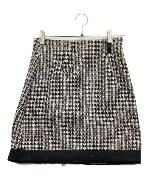 MONCLER（モンクレール）MONCLER (モンクレール) フロントジップ ツイード スカート ブラック サイズ:40の古着・服飾アイテム