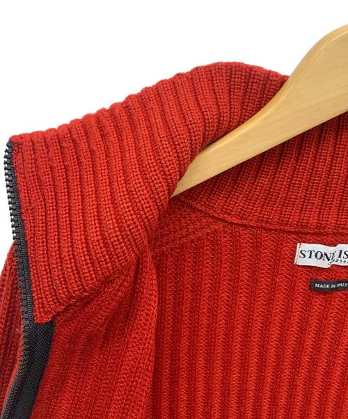 STONE ISLAND（ストーンアイランド）STONE ISLAND (ストーンアイランド) ジップニット レッド サイズ:Sの古着・服飾アイテム