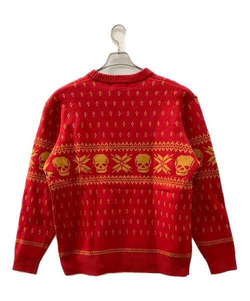 Hysteric Glamour（ヒステリックグラマー）Hysteric Glamour (ヒステリックグラマー) SKULL NORDICジャガードセーター レッド サイズ:XLの古着・服飾アイテム