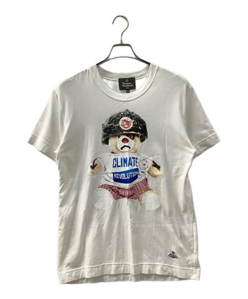 Vivienne Westwood man（ヴィヴィアン ウェストウッド マン）Vivienne Westwood man (ヴィヴィアン ウェストウッド マン) ベアプリントカットソー ホワイト サイズ:44の古着・服飾アイテム