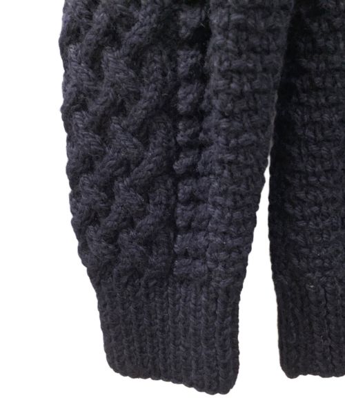 INVERALLAN（インバーアラン）INVERALLAN (インバーアラン) SHIPS (シップス) 4A ARAN CARDIGAN ネイビー サイズ:Freeの古着・服飾アイテム