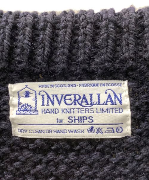 INVERALLAN（インバーアラン）INVERALLAN (インバーアラン) SHIPS (シップス) 4A ARAN CARDIGAN ネイビー サイズ:Freeの古着・服飾アイテム