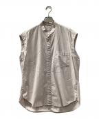 AURALEEオーラリー）の古着「ツイルスリーブレスシャツ」｜ラベンダー