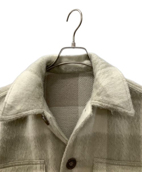 UNGRID（アングリッド）UNGRID (アングリッド) シャギーチェックジャケット ベージュ サイズ:Freeの古着・服飾アイテム