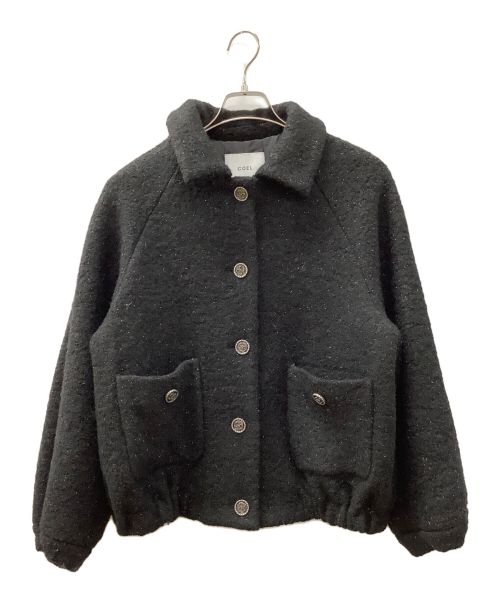 COEL（コエル）COEL (コエル) ラメツイードジャケット ブラック サイズ:38の古着・服飾アイテム