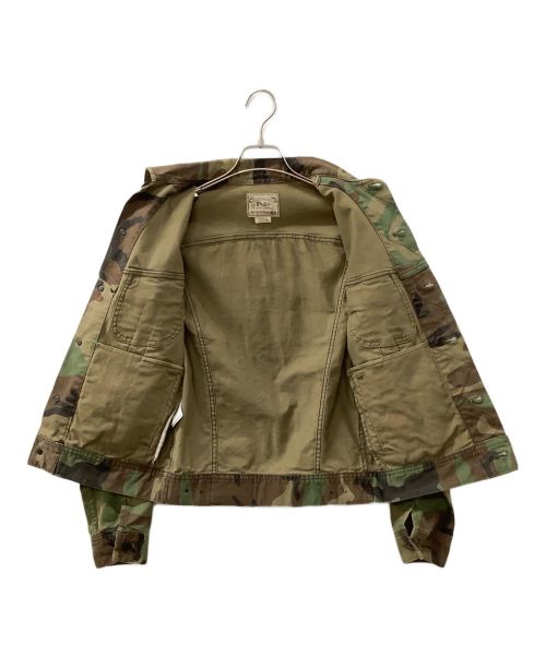 POLO RALPH LAUREN（ポロ・ラルフローレン）POLO RALPH LAUREN (ポロ・ラルフローレン) トラッカージャケット グリーン×ブラウン サイズ:XSの古着・服飾アイテム