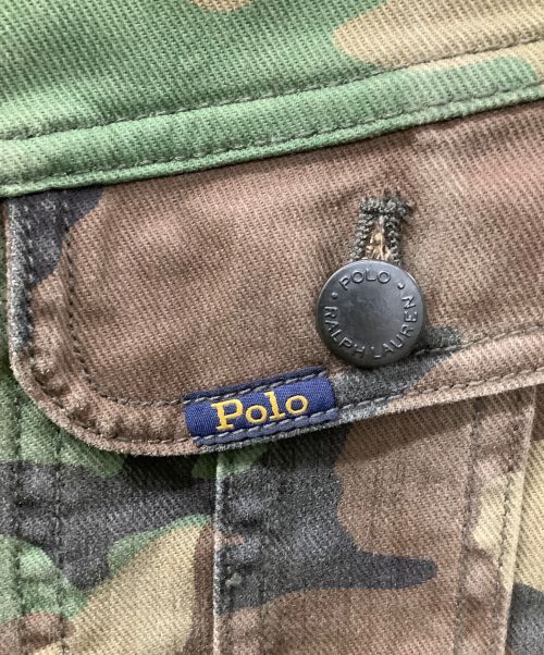 POLO RALPH LAUREN（ポロ・ラルフローレン）POLO RALPH LAUREN (ポロ・ラルフローレン) トラッカージャケット グリーン×ブラウン サイズ:XSの古着・服飾アイテム