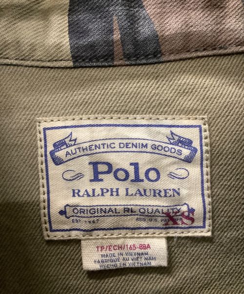 POLO RALPH LAUREN（ポロ・ラルフローレン）POLO RALPH LAUREN (ポロ・ラルフローレン) トラッカージャケット グリーン×ブラウン サイズ:XSの古着・服飾アイテム