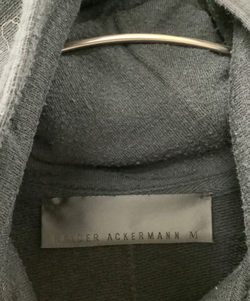 HAIDER ACKERMANN（ハイダーアッカーマン）HAIDER ACKERMANN (ハイダーアッカーマン) プルオーバーパーカー ブラック サイズ:Mの古着・服飾アイテム