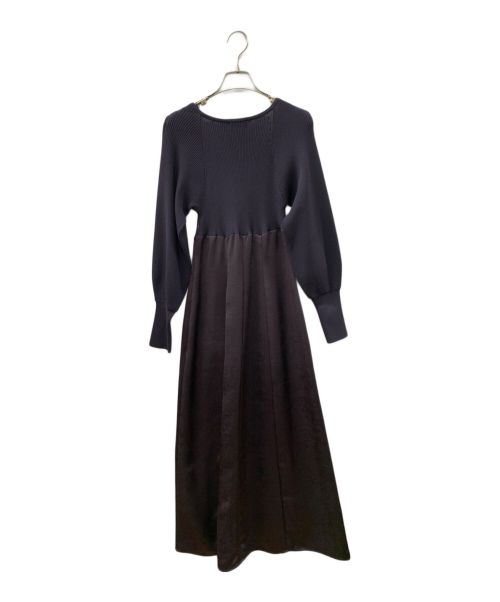 FRAY ID（フレイ アイディー）FRAY ID (フレイ アイディー) スクエアーネックコンビワンピース ブラック サイズ:Fの古着・服飾アイテム