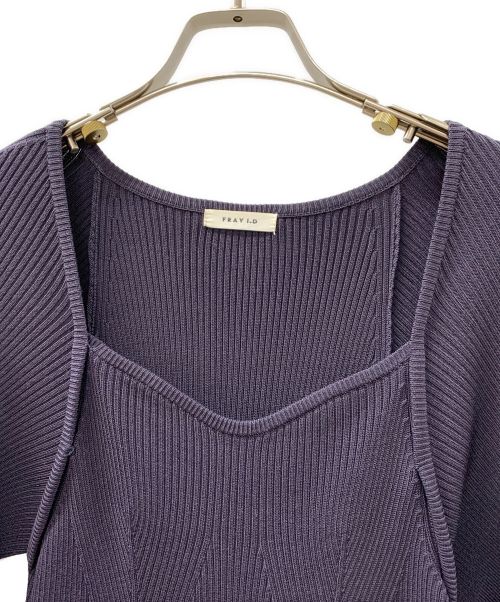 FRAY ID（フレイ アイディー）FRAY ID (フレイ アイディー) スクエアーネックコンビワンピース ブラック サイズ:Fの古着・服飾アイテム