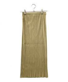 PLEATS PLEASE（プリーツプリーズ）の古着「プリーツスカート」｜ベージュ