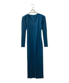 PLEATS PLEASE ISSEY MIYAKE（プリーツプリーズ イッセイミヤケ）の古着「プリーツロングカーディガン」｜ブルー