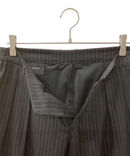 1piu1uguale3（ウノピュウノウグァーレトレ）1piu1uguale3 (ウノピュウノウグァーレトレ) ストライプスラックスパンツ ブラック サイズ:4の古着・服飾アイテム