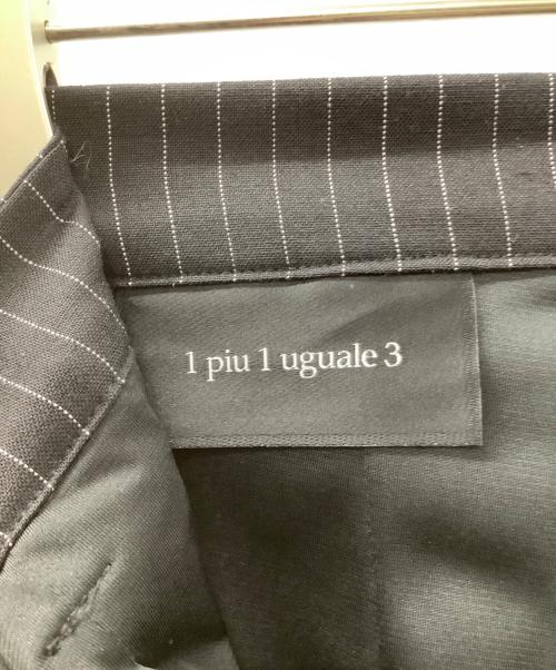 1piu1uguale3（ウノピュウノウグァーレトレ）1piu1uguale3 (ウノピュウノウグァーレトレ) ストライプスラックスパンツ ブラック サイズ:4の古着・服飾アイテム