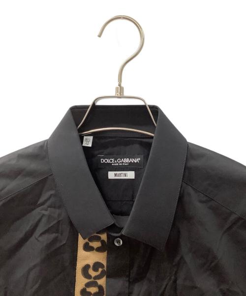 DOLCE & GABBANA（ドルチェ＆ガッバーナ）DOLCE & GABBANA (ドルチェ＆ガッバーナ) DGロゴ長袖シャツ ブラック×ブラウン サイズ:16/41の古着・服飾アイテム