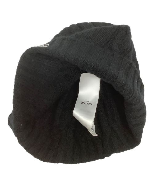 CELINE（セリーヌ）CELINE (セリーヌ) トリオンフニット帽 ブラックの古着・服飾アイテム