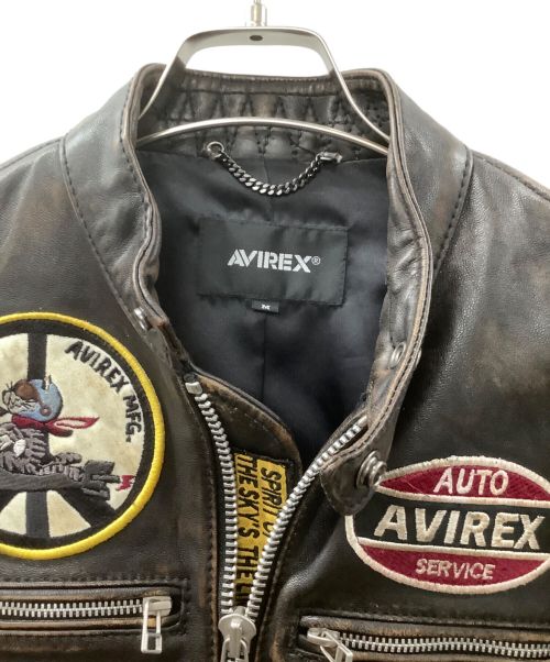 AVIREX（アヴィレックス）AVIREX (アヴィレックス) エイジド スタンド シングルライダース ブラウン サイズ:Mの古着・服飾アイテム