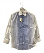 HERMESエルメス）の古着「切替ストライプシャツ」｜ホワイト×ブルー