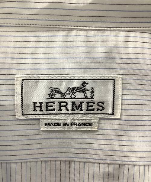 HERMES（エルメス）HERMES (エルメス) 切替ストライプシャツ ホワイト×ブルー サイズ:L 未使用品の古着・服飾アイテム