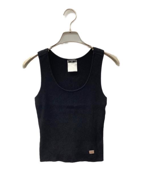 CHANEL（シャネル）CHANEL (シャネル) リブタンクトップ ブラック サイズ:-の古着・服飾アイテム