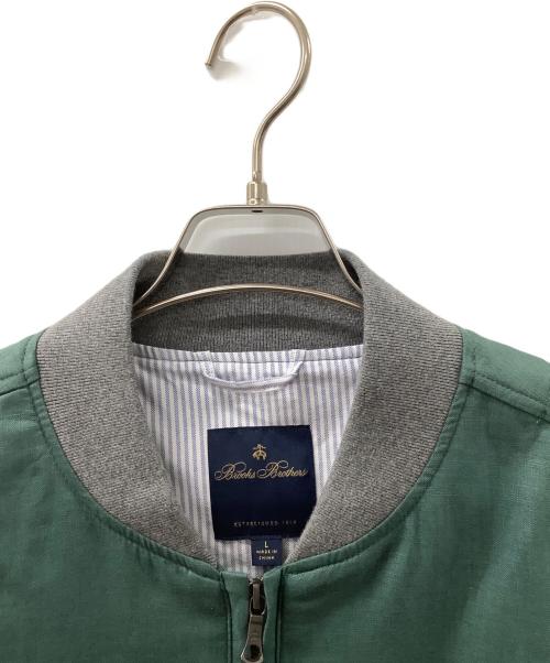 BROOKS BROTHERS（ブルックスブラザーズ）BROOKS BROTHERS (ブルックスブラザーズ) リネンボマージャケット グリーン サイズ:Lの古着・服飾アイテム