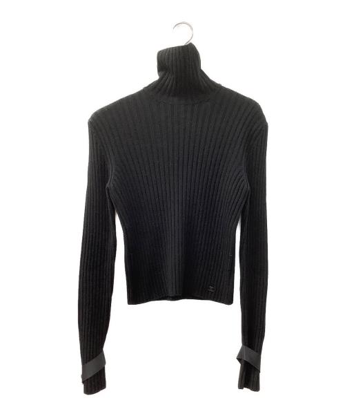 CHANEL（シャネル）CHANEL (シャネル) リブタートルネックニット ブラック サイズ:38の古着・服飾アイテム