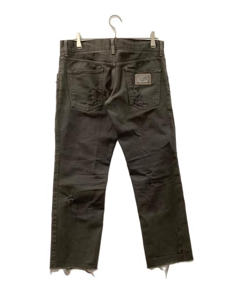 DOLCE & GABBANA（ドルチェ＆ガッバーナ）DOLCE & GABBANA (ドルチェ＆ガッバーナ) ダメージデニムパンツ ブラウン サイズ:46の古着・服飾アイテム