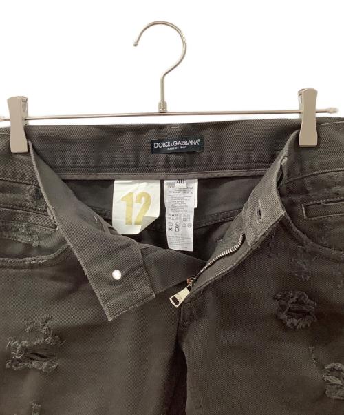 DOLCE & GABBANA（ドルチェ＆ガッバーナ）DOLCE & GABBANA (ドルチェ＆ガッバーナ) ダメージデニムパンツ ブラウン サイズ:46の古着・服飾アイテム