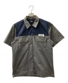 stussy（ステューシー）の古着「刺繍ワークシャツ」｜グレー×ネイビー