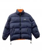 Bearベアー）の古着「リバーシブルダウンジャケット」｜ブルー×オレンジ