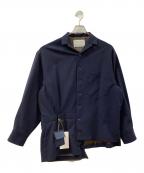 KOLORカラー）の古着「アシンメトリーシャツジャケット」｜ネイビー