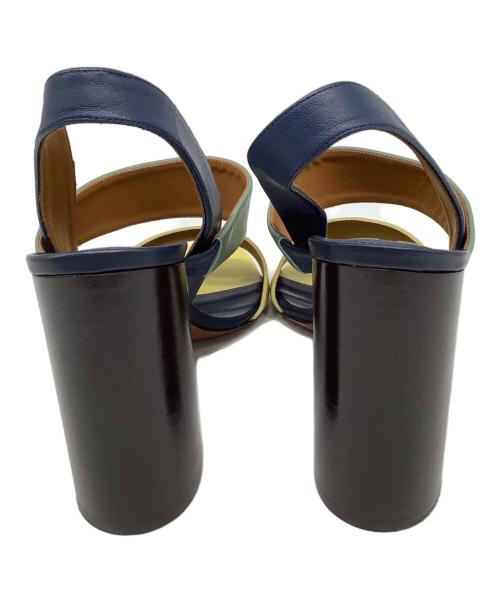 Chloe（クロエ）Chloe (クロエ) multi colour block strappy heeled sandal ネイビー×グリーン サイズ:39の古着・服飾アイテム