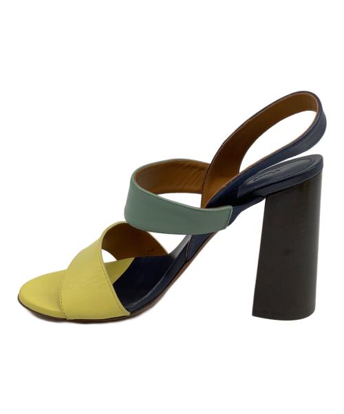 Chloe（クロエ）Chloe (クロエ) multi colour block strappy heeled sandal ネイビー×グリーン サイズ:39の古着・服飾アイテム
