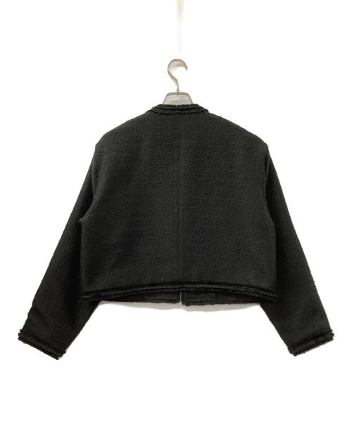 ELLIE（エリー）ELLIE (エリー) ノーカラーツイードジャケット ブラック サイズ:Fの古着・服飾アイテム