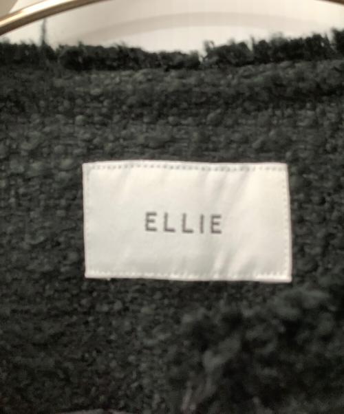 ELLIE（エリー）ELLIE (エリー) ノーカラーツイードジャケット ブラック サイズ:Fの古着・服飾アイテム