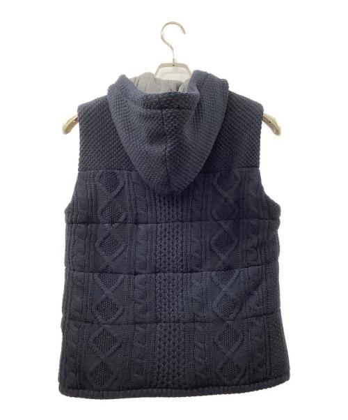 BURBERRY BLACK LABEL（バーバリーブラックレーベル）BURBERRY BLACK LABEL (バーバリーブラックレーベル) 中綿フーデッドニットベスト ネイビー サイズ:2の古着・服飾アイテム