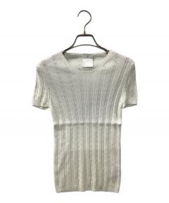 中古・古着通販】CHANEL (シャネル) 半袖ニット ホワイト サイズ:M