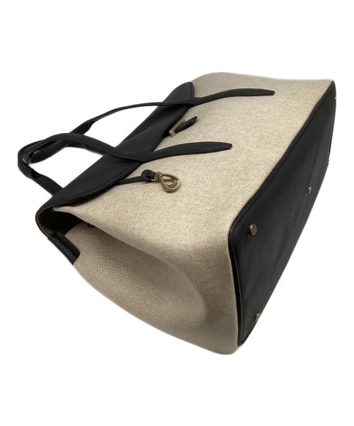 ETiAM（エティアム）ETiAM (エティアム) コンビネーションフラップトートバッグ ブラック×アイボリーの古着・服飾アイテム