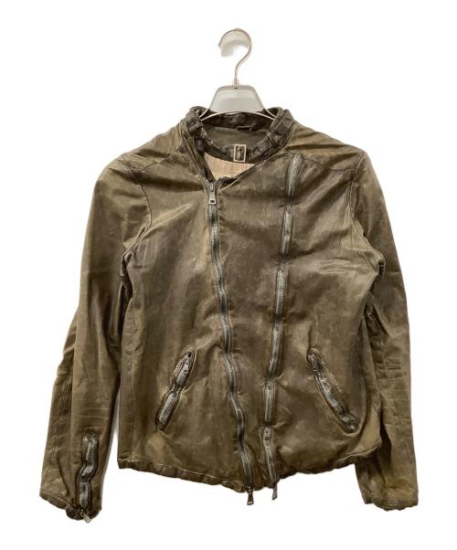 GIORGIO BRATO（ジョルジョブラッド）GIORGIO BRATO (ジョルジョブラッド) ラムレザージャケット カーキ サイズ:46の古着・服飾アイテム