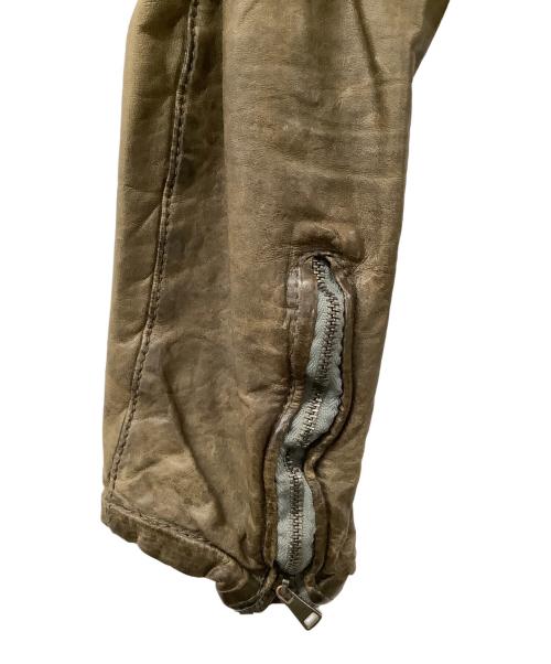 GIORGIO BRATO（ジョルジョブラッド）GIORGIO BRATO (ジョルジョブラッド) ラムレザージャケット カーキ サイズ:46の古着・服飾アイテム