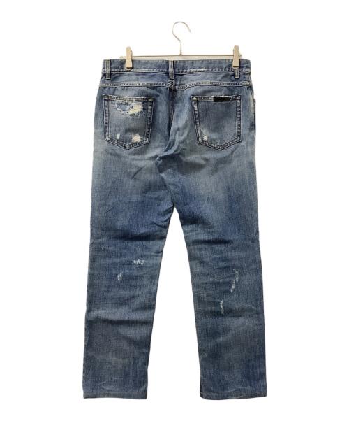 DOLCE & GABBANA（ドルチェ＆ガッバーナ）DOLCE & GABBANA (ドルチェ＆ガッバーナ) ダメージデニムパンツ インディゴ サイズ:48の古着・服飾アイテム
