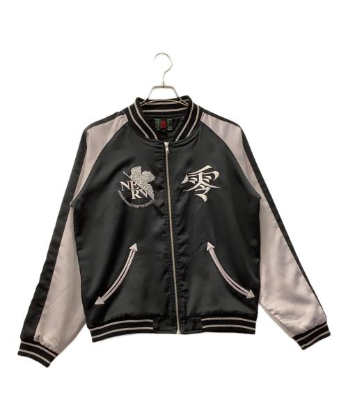 錦（ニシキ）錦 (ニシキ) エヴァンゲリオン (エヴァンゲリオン) 刺繍スカジャン グレー×ブラック サイズ:Lの古着・服飾アイテム