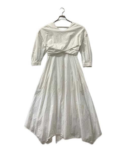 ENFOLD（エンフォルド）ENFOLD (エンフォルド) ソフトタイプライターカーブアームドレス ホワイト サイズ:38の古着・服飾アイテム