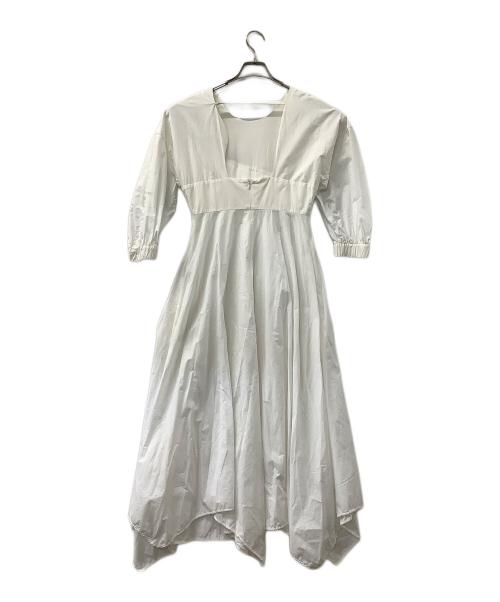 ENFOLD（エンフォルド）ENFOLD (エンフォルド) ソフトタイプライターカーブアームドレス ホワイト サイズ:38の古着・服飾アイテム